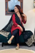 maroon boutique collection salwar suit