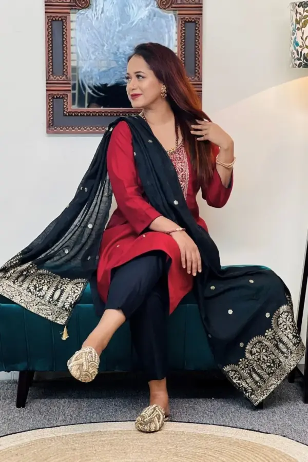 maroon boutique collection salwar suit