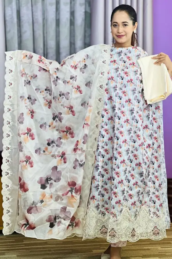 spring cotton machine embroidered salwar suit – 4