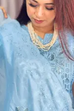 spring cotton machine embroidered stitched shalwar suit