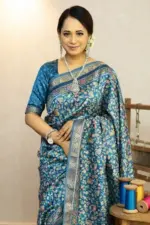 kashmeri printed baluchuri silk sarer
