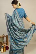 kashmeri printed baluchuri silk sarer