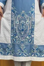 allure colour chembray denim hand embroidered salwar suit