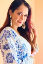white and blue printed silk co ords