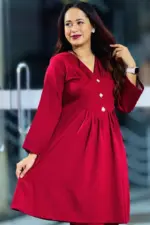 maroon color china fabric co ords
