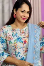 spring cotton machine embroidered with sequin shalwar suit