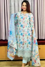spring cotton machine embroidered with sequin shalwar suit