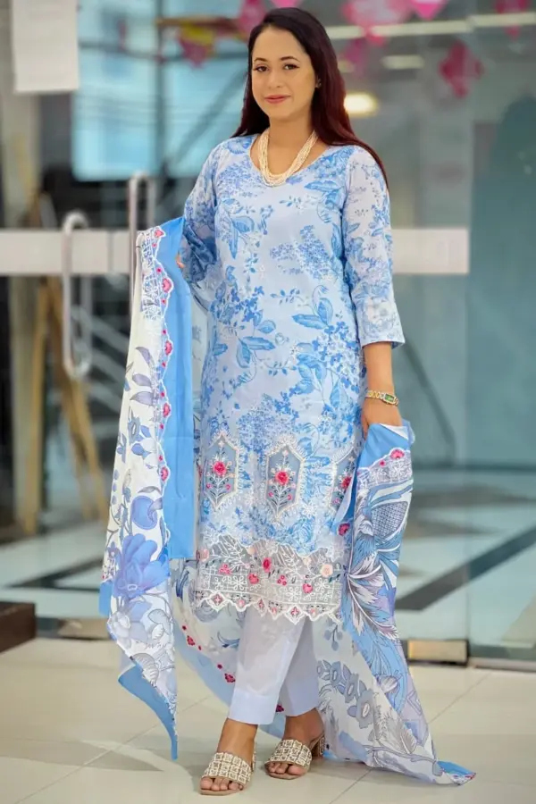spring cotton machine embroidered shalwar suit