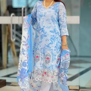 spring cotton machine embroidered shalwar suit
