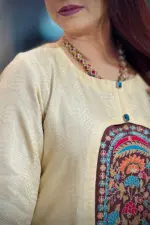 jacquard screen printed and hand embroidered shrug set