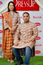 deep gray colour viscose screen printed skd,panjabi,panjabi (kid) family combo