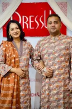 deep gray colour viscose screen printed skd,panjabi,panjabi (kid) family combo