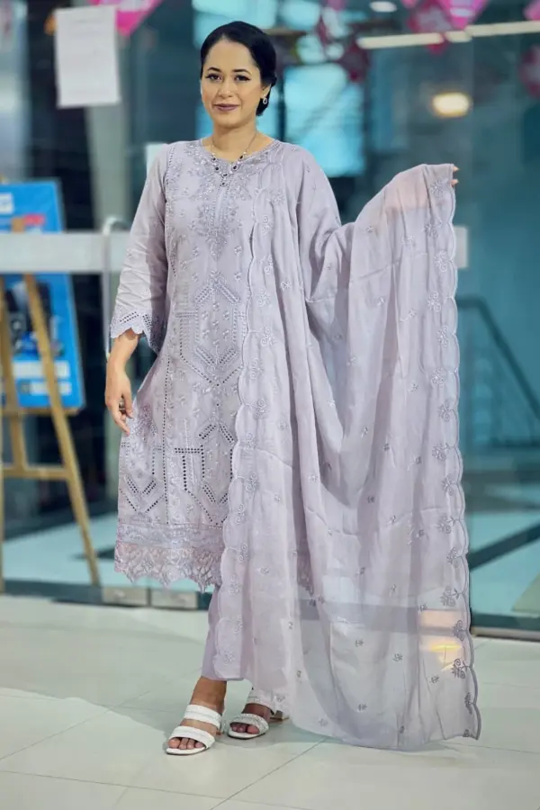 spring cotton machine embroidered salwar suit