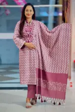 jacquard cotton screen printed and hand embroidered salwar suit
