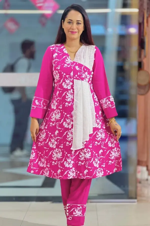 screen printed viscose & chickenkari fabric co ords