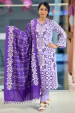 lavender viscose screen printed salwar suit