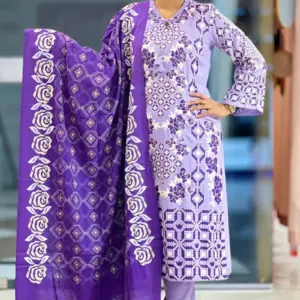 lavender viscose screen printed salwar suit