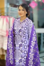 lavender viscose screen printed salwar suit