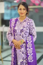 lavender viscose screen printed salwar suit