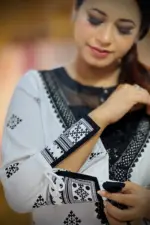 black & white linen slveage print co ords