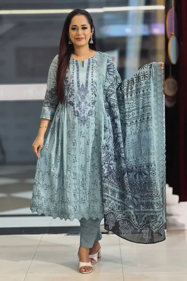 spring cotton machine embroidered salwar suit