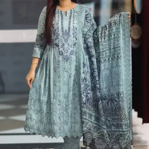 spring cotton machine embroidered salwar suit