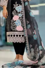 spring cotton machine embroidered & sequin salwar suit