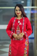 dusty red jacquard cotton hand embroidered co ords