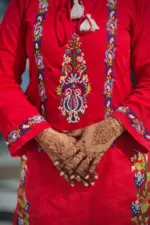 dusty red jacquard cotton hand embroidered co ords