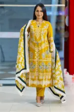 mustard viscose & tawny olive mixed rayon salwar suit