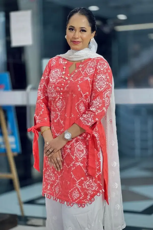 sweet candy color jacquard sreen printed kurti