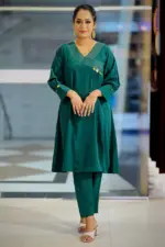 green crinkle textured co ords