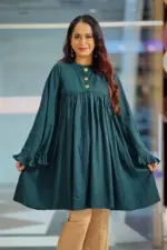 green jacquard cotton tops