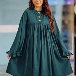 green jacquard cotton tops