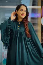 green jacquard cotton tops