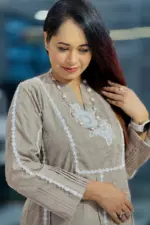 dark beige jacquard cotton co ords set