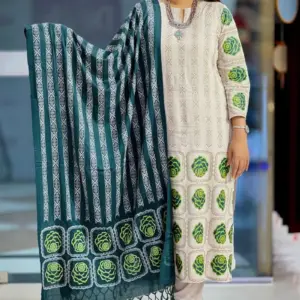 light dusty green viscose screen printed salwar suit