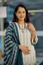 light dusty green viscose screen printed salwar suit