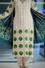 light dusty green viscose screen printed salwar suit