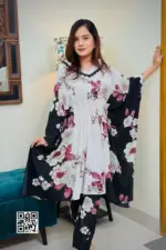black colour missouri silk fabric kaftan