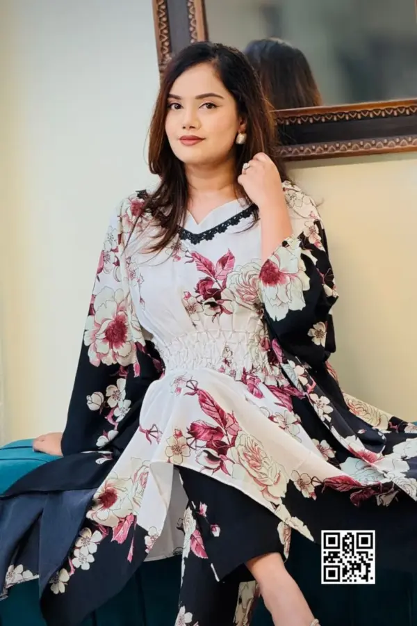 black colour missouri silk fabric kaftan