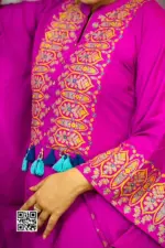 purple viscose screen printed kaftan