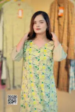 beige color viscose screen print co ords