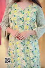 beige color viscose screen print co ords