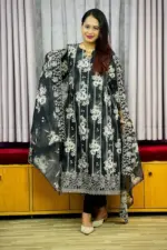 spring cotton machine embroidered with sequin salwar suit