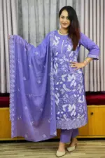 spring cotton machine embroidered & sequence salwar suit – 10