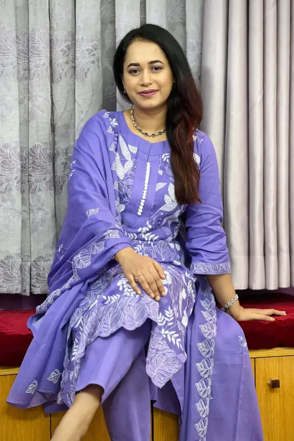 spring cotton machine embroidered & sequence salwar suit – 10