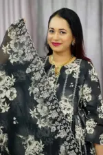 spring cotton machine embroidered with sequin salwar suit