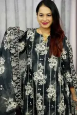 spring cotton machine embroidered with sequin salwar suit