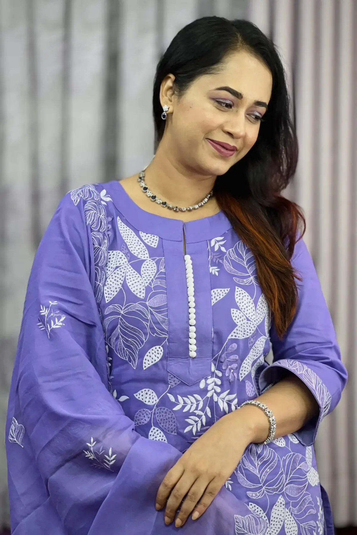 spring cotton machine embroidered & sequence salwar suit – 10
